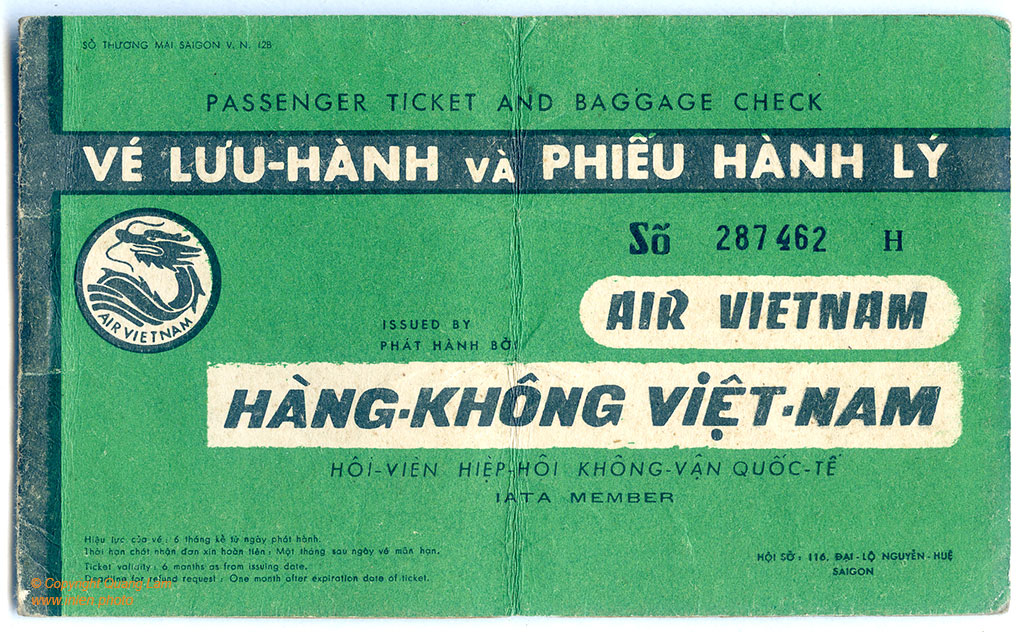 Air Vietnam, flight ticket
