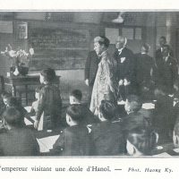 The emperor visiting a school in Hanoi.