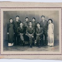 Family Portrait Hanoi -Photographer Huong Ky Photo Signature, 1954