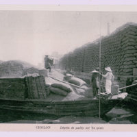 Antique postcard photo by Nadal (circa 1930) -
Cholon, paddy depots on the docks