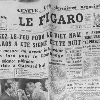 Newpaper le Figaro headlines, 21 July 1954 :  Geneva Conference