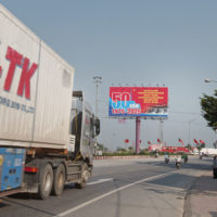 Container truck on route QL 1