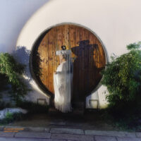 Wedding dress at the Moon gate